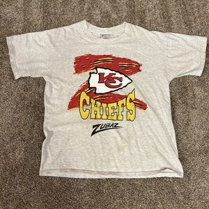 VTG Kansas City KC Chiefs 90s Zubaz Graphic T Shirt Mens L Single Stitch Tee USA